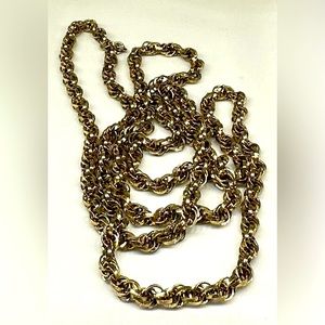 ANTIQUE GOLD Tone Necklace - Extra Long